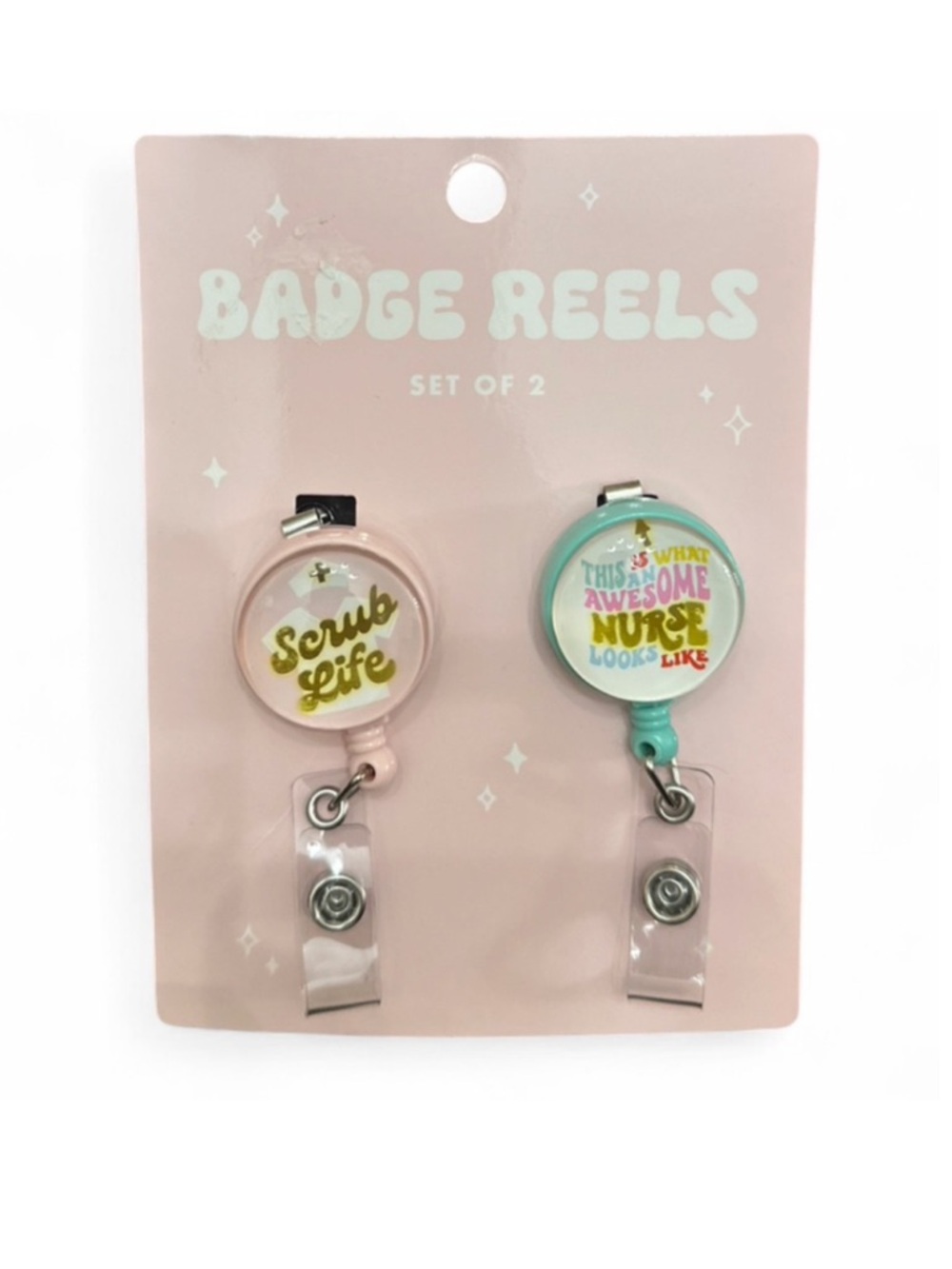 Retractable Nurse Badge Reels Alligator Clip (Set of 2) [NWT]
